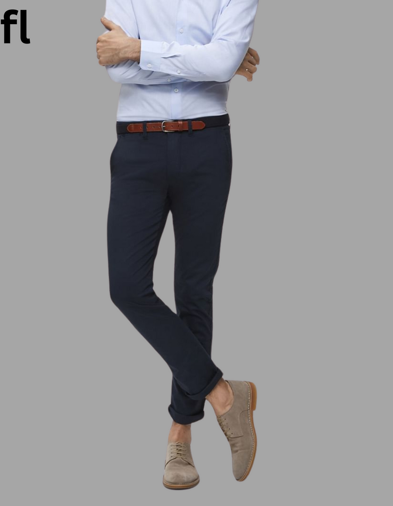 Smart Fit Navy Cotton Imported Stuff Pant