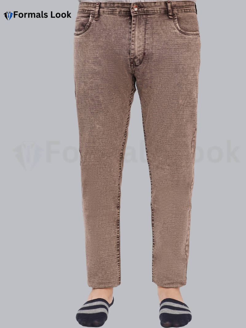 Jeans Pant Brown Color Ultra Stretch In Imported Stuff