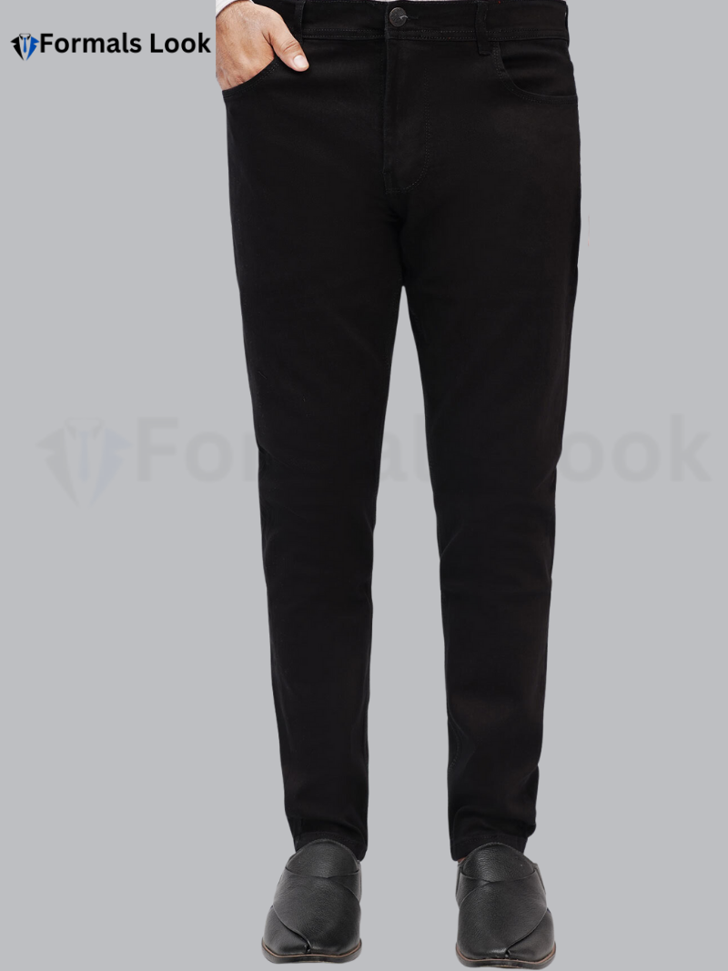 Jeans Pant Black Solid Color Ultra Stretch Imported Stuff