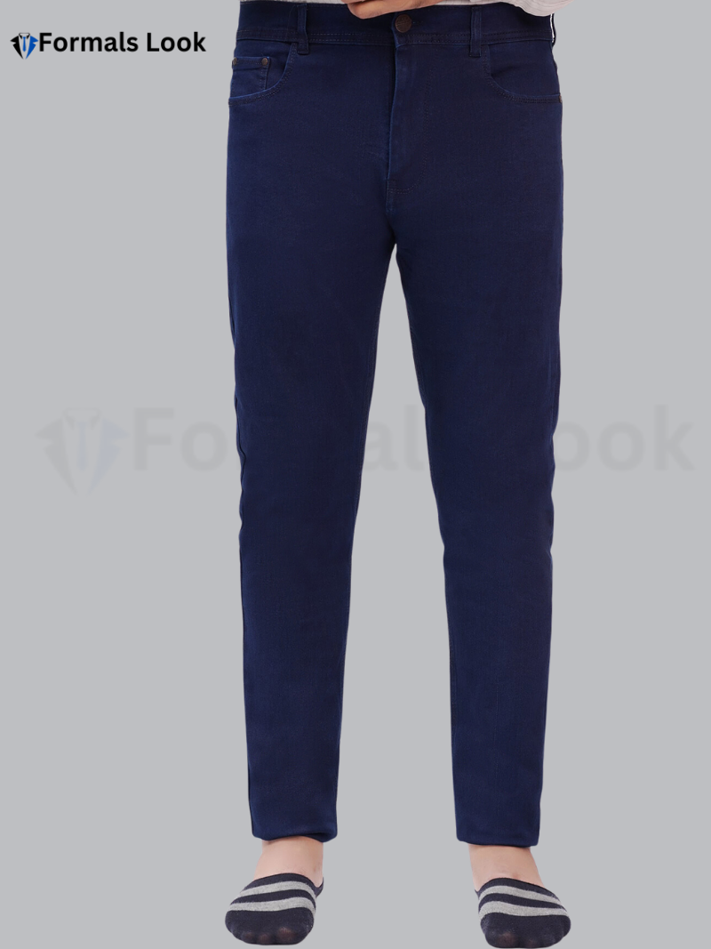 Jeans Pant Blue Solid Color Ultra Stretch Imported Stuff