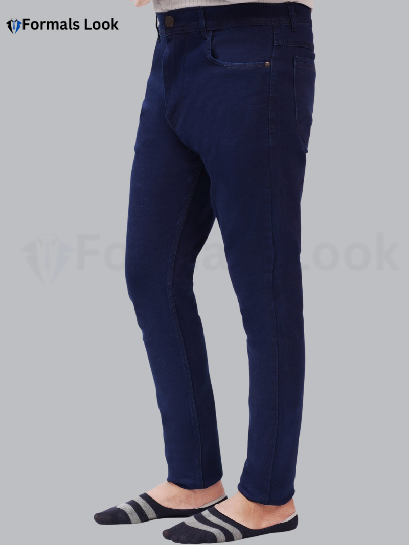 Jeans Pant Blue Solid Color Ultra Stretch Imported Stuff