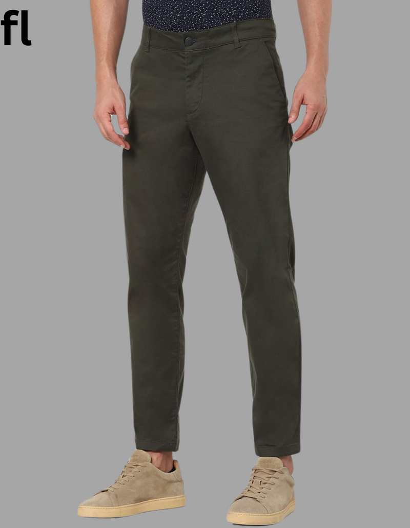 Smart Fit Olive Green Cotton Imported Stuff Pant