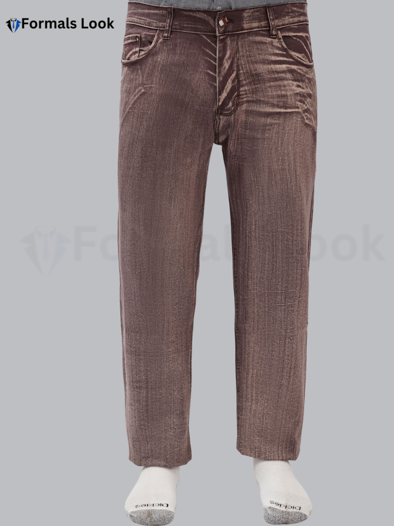 Jeans Pant Brown Color In Stretch