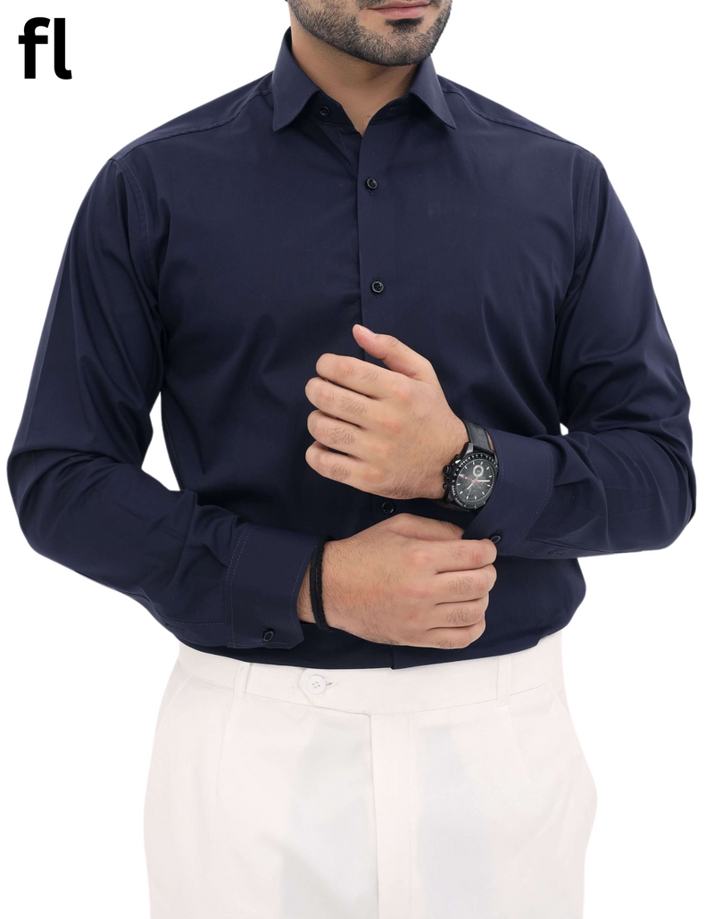 Navy Blue Premium Formal Shirt