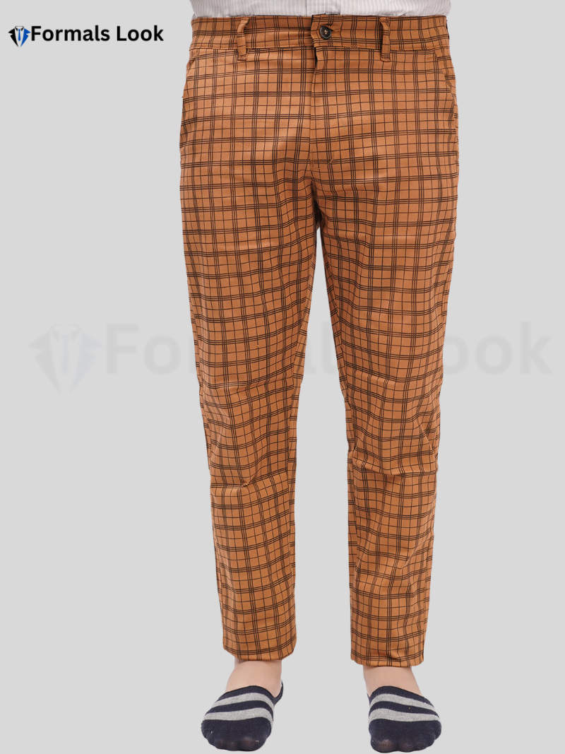 Dark Brown Pant Cotton Check