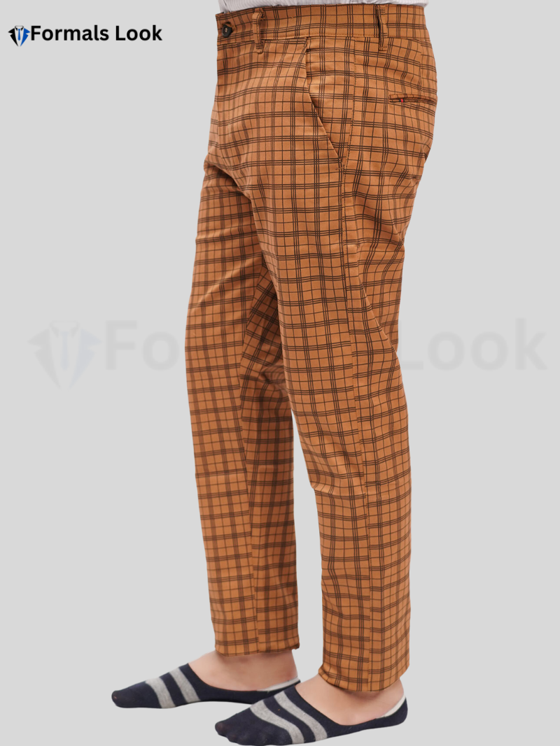 Dark Brown Pant Cotton Check