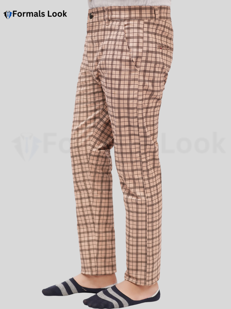 Camel Light Pant Cotton Check