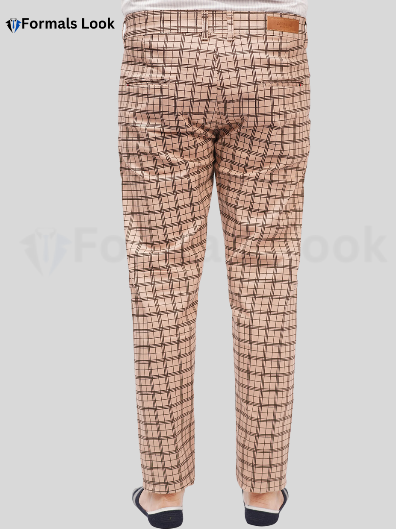 Camel Light Pant Cotton Check