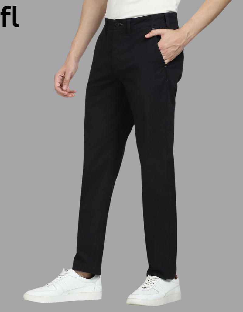 Smart Fit .Black Cotton Imported Stuff Pant