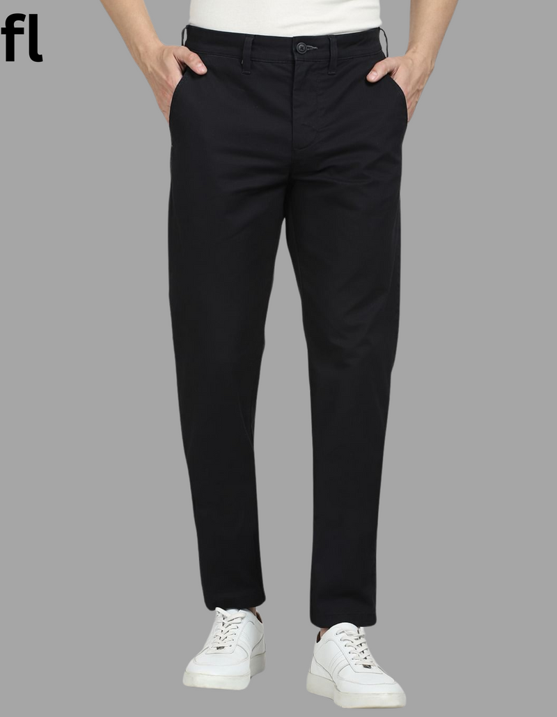 Smart Fit .Black Cotton Imported Stuff Pant