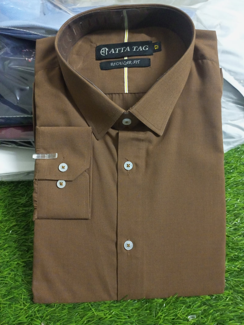 Chocolate Brown Color Premium Formal Shirt