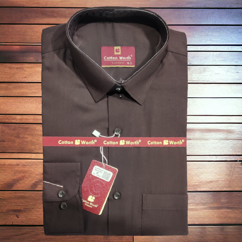 Chocolate Brown Color Premium Formal Shirt